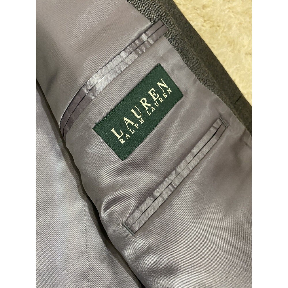 Lauren Ralph Lauren Mens Gray Size 42 RTwo-Button Blazer Jacket 100% Wool - Picture 5 of 9